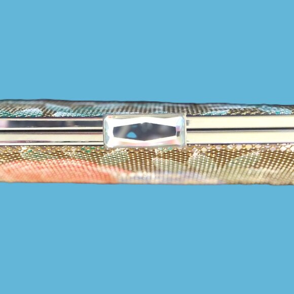 Gunne Sax by Jessica McClintock Mesh Sling Covered Clutch/Crossbody EUC - Picture 1 of 12